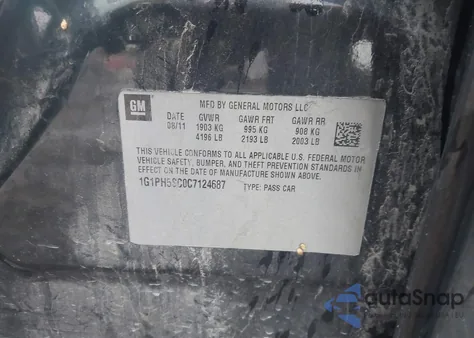 2012 Chevrolet Cruze Ltz from USA, damaged, VIN 1G1PH5SC0C7124687